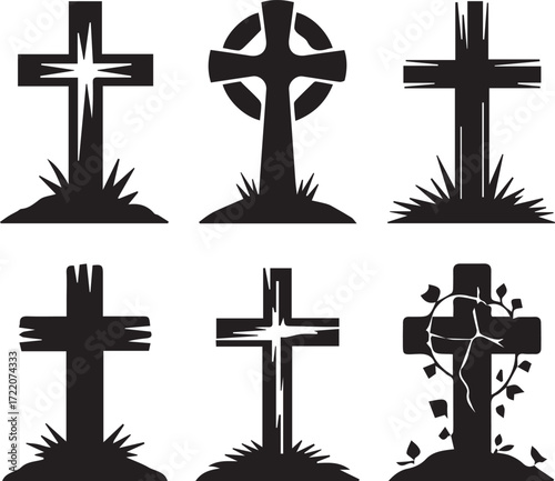 Tombstones silhouettes
