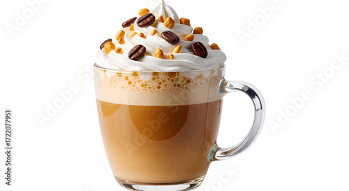 Caramel coffee drink with cream vector, illustration design