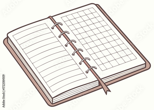 Blank page in an open notebook with a pen and pencil on a spiral pad