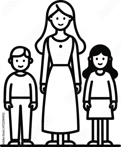 Together in Care, Guided by Love, Family Trio, Unified Silhouette