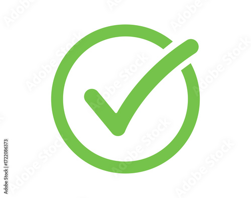 Minimal Tick Mark Vector Icon for Accepted and Correct Option