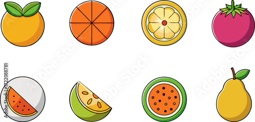 Vibrant tropical citrus and mixed fruits assortment for fresh healthy food concepts and designs