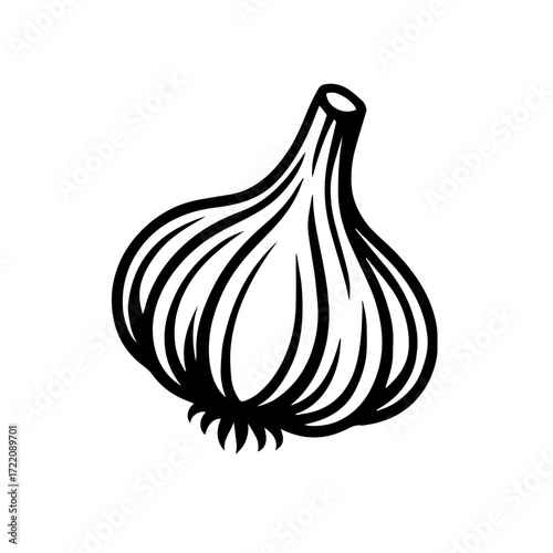 Garlic Bulb Line Art Icon

Stylized Black & White Garlic Illustration

Minimalist Culinary Garlic Drawing with Segments