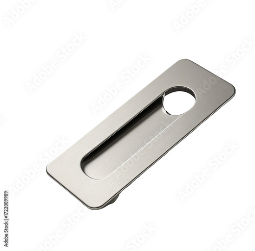 Flush pull handle, metallic, studio shot, product design, website