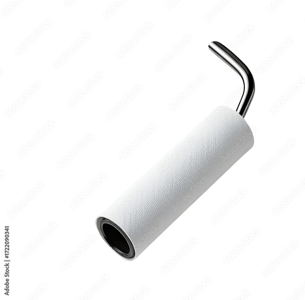 Fototapeta premium White lint roller, angled, isolated, white background, cleaning