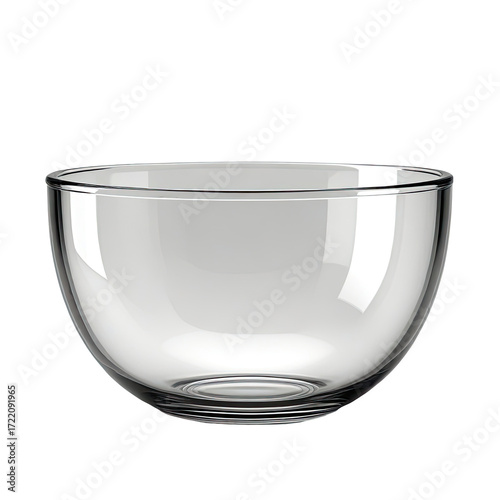 Empty glass mixing bowl studio shot, website, recipe