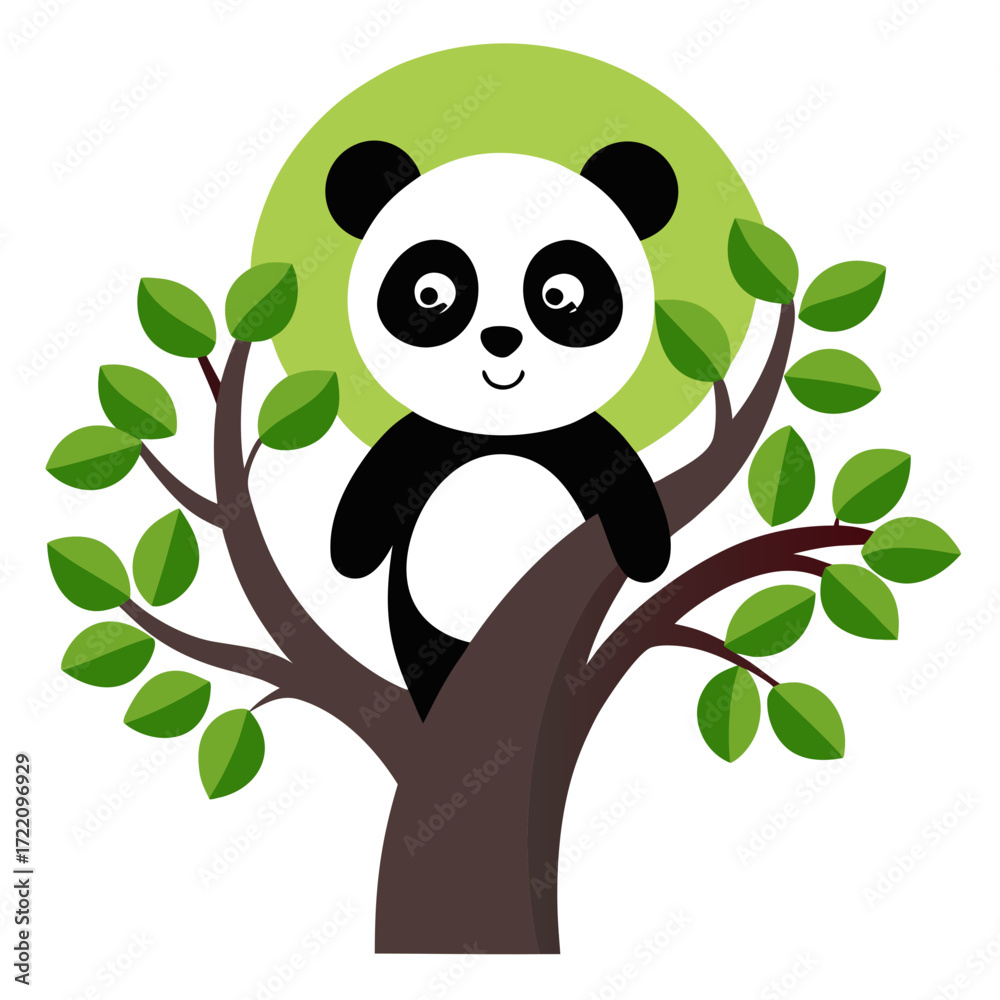 Naklejka premium panda in the tree