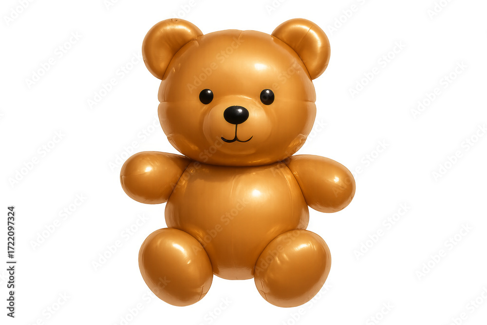 Obraz premium Golden teddy bear balloon for celebration and party design