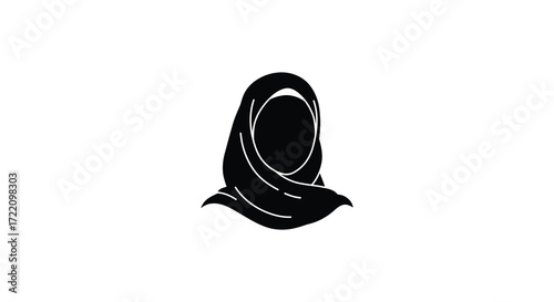 Silhouette of a woman wearing a traditional islamic head covering
