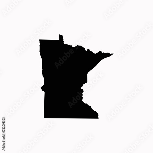 Minnesota State Map Vector — Flat Design Outline with Detailed Borders for Education, Business, and Sports