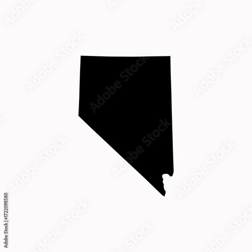 Nevada State Map Vector — Flat Design Outline with Detailed Borders for Education, Business, and Sports