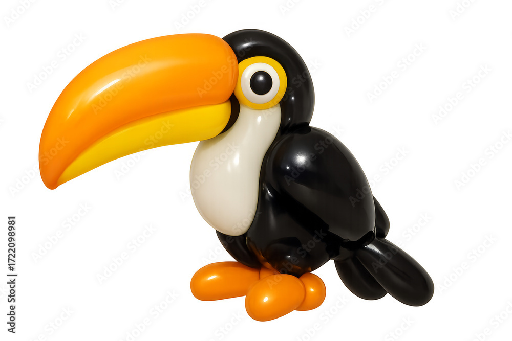 Fototapeta premium Toucan balloon animal on transparent background