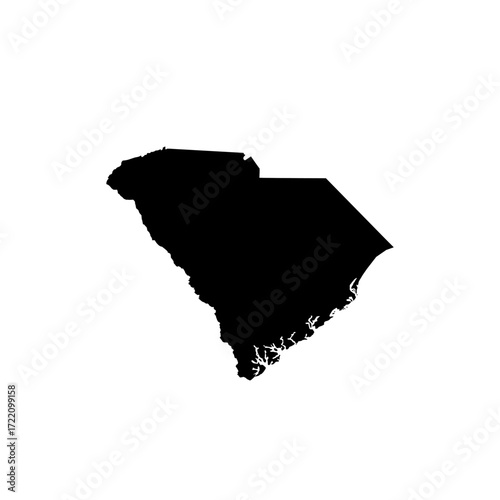 South Carolina State Map Vector — Flat Design Outline with Detailed Borders for Education, Business, and Sports