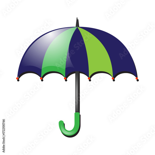 Stylish umbrella graphic with glossy shading and curved J-handle.