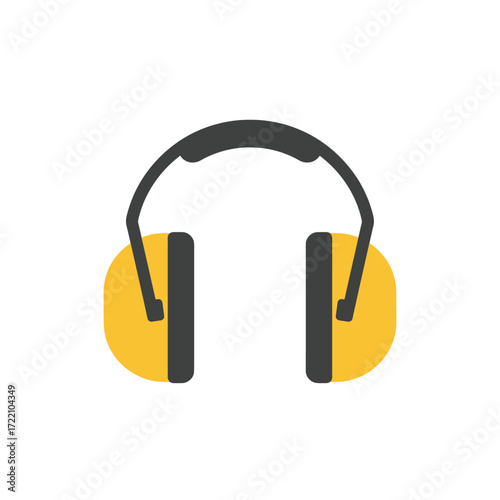 Professional yellow and black industrial safety earmuffs for effective hearing protection in noisy environments