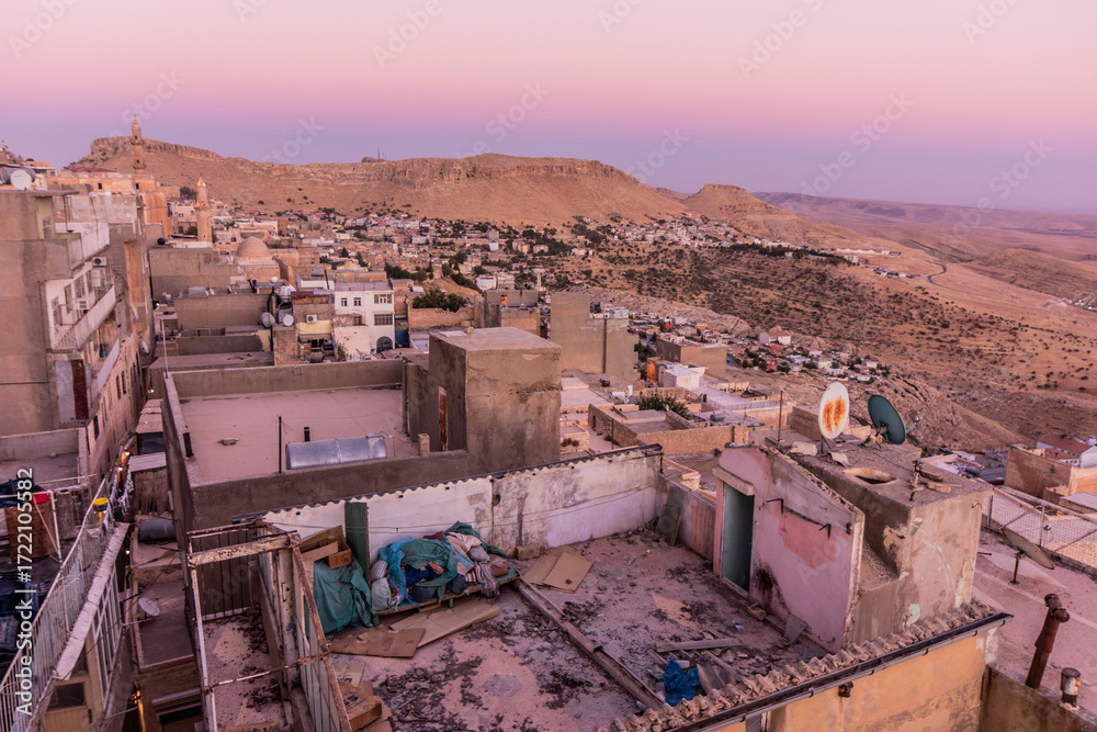 Fototapeta premium Evening view of the old town in Mardin, Turkey