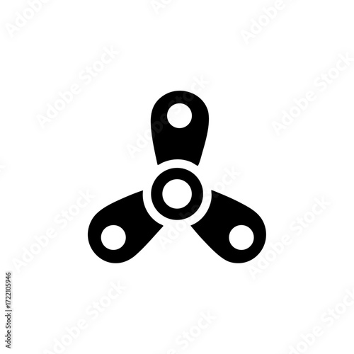 Three-blade propeller mark representing marine engineering, renewable energy, and modern mechanical design.