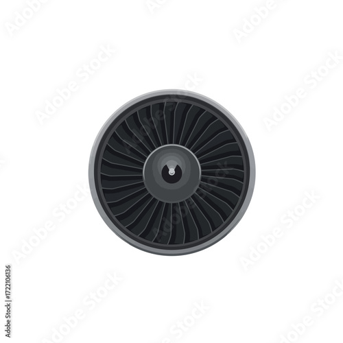Modern Jet Engine Turbine Fan Blades Detailed Closeup for Advanced Aviation Technology and Powerful Propulsion Systems