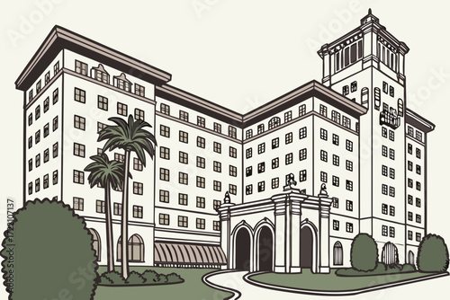 Beverly Wilshire Hotel in Beverly Hills, California, Renaissance Revival elegance from “Pretty Woman” fame
