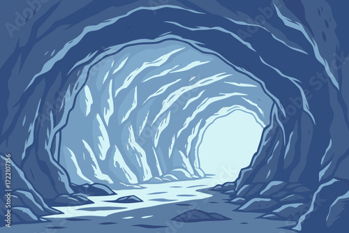 Big Four Ice Caves in Washington, massive snow caves glowing blue in filtered light