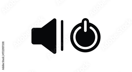 Simple black and white icon depicting a speaker with a mute button