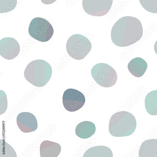 Soft pastel irregular shapes on a white background pattern.