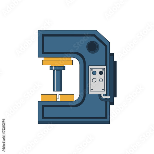 Modern industrial press machine for heavy duty manufacturing and metalworking operations in a factory setting design