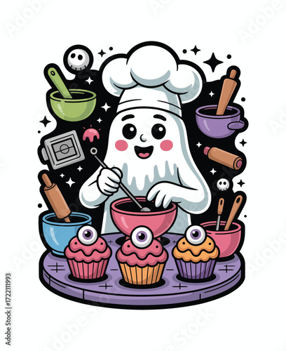 Bake Night Ghost Kitchen Fun With Cute Spirits Cooking And Laughing  