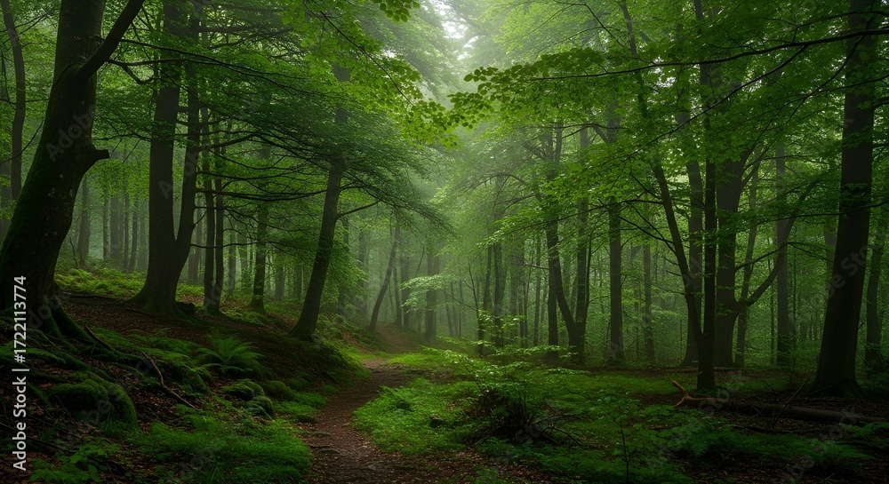 Obraz premium Lush Jungle and Rainforest Scenic Backgrounds with Tropical Nature