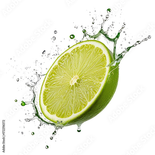 Lime Splashing, Fresh Citrus, Studio Shot, Drink Ad