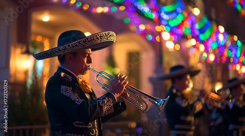 Mariachi playing in the street