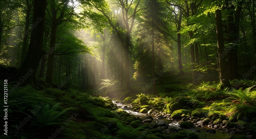 Obraz premium Lush Jungle and Rainforest Scenic Backgrounds with Tropical Nature