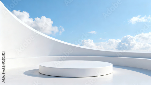 empty stage with blue sky