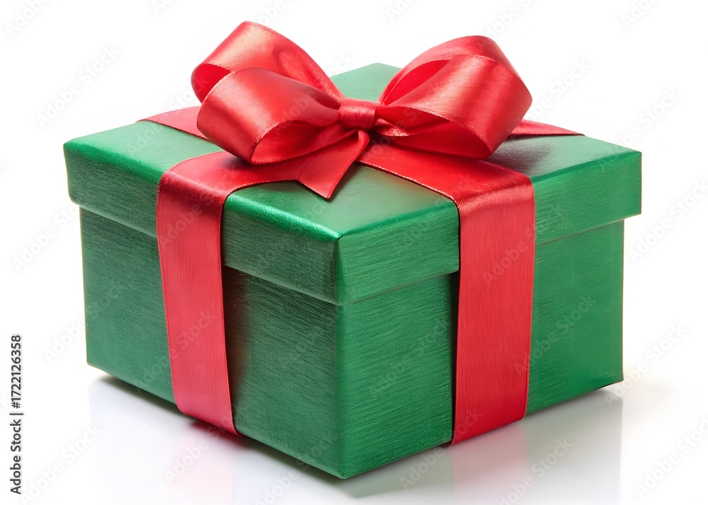 Obraz premium Christmas gift box isolated on white background. Christmas surprise box