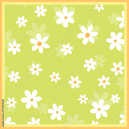 Print for kerchief, bandana, scarf, handkerchief, shawl, neck scarf. Squared pattern with ornament for fabric, textile, silk products. Paisley vector with abstract flowers. Floral folk tracery.