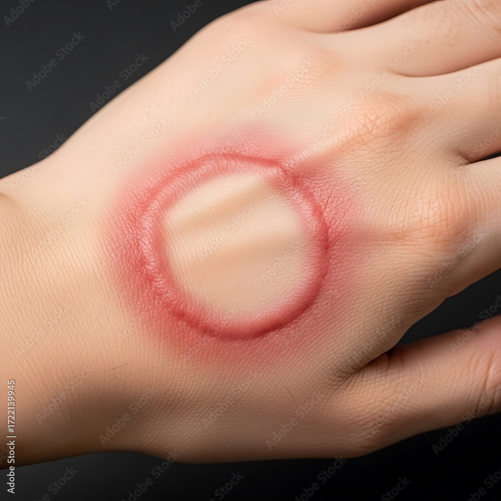 Fototapeta premium Hand Burn Injury Close-up Image.