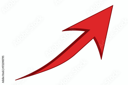 Red Upward Arrow: Growth, Success, Progress Icon
