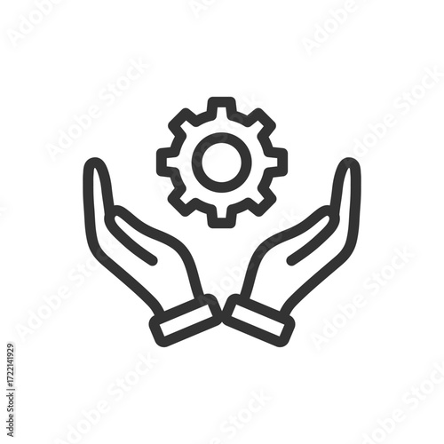 Project management vector line icon