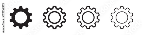 Settings gears vector icons set