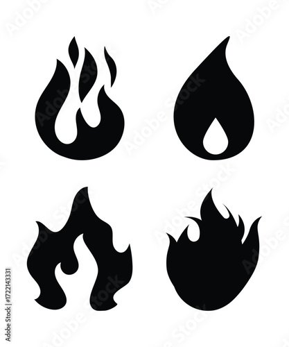 Some attractive burning fire black shapes have been collected