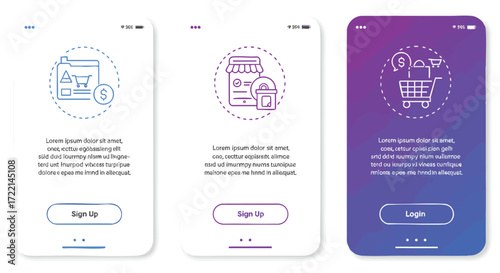 Mobile App Interface Online Shopping, Pharmacy, and Location Services UI
