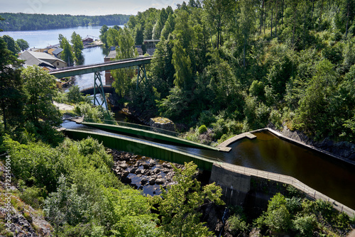  Breathtaking View at High Point of Dalsland Canal Route - Aqueduct in Håverud, Sweden Attracting Tourists