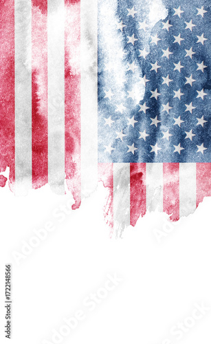 USA flag background paint splash brushstroke