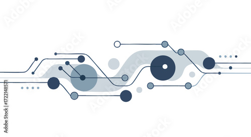 Abstract Futuristic Circuit Board Design with Nodes and Connections for Technological Innovation