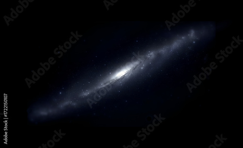 Fototapeta Naklejka Na Ścianę i Meble -  Galaxy space stars spiral nebula glowing in deep dark universe with cosmic dust, abstract astronomy background illustration