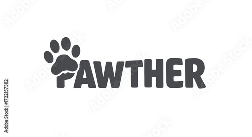Pawther logo design a playful logo featuring a paw print and the word pawther, perfect for petrelated businesses or brands