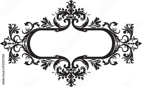 Ornate vintage flourish frame elegant decorative border design classic european style ornament