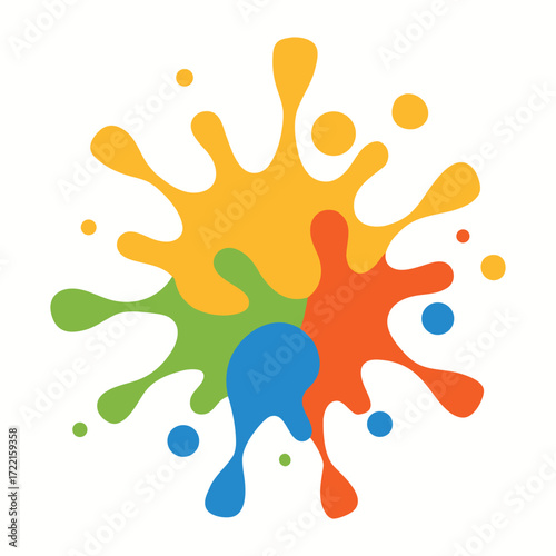Colorful paint splashes and blots a vibrant, creative concept