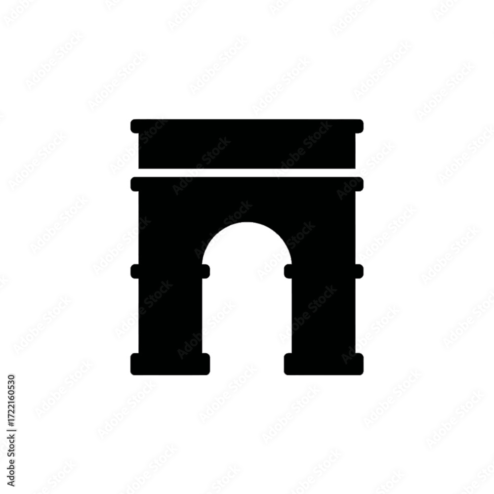 Fototapeta premium Arc de Triomphe Silhouette Simple Shape Paris Landmark Symbol