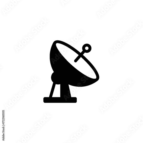 Satellite dish Simple black shape Communication technology